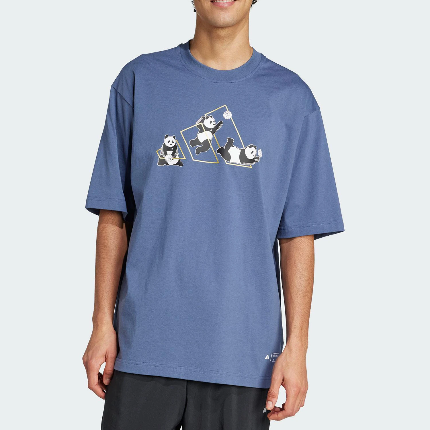 Adidas genuine new men's and women's breathable pattern fashionable round neck T-shirt JZ3277