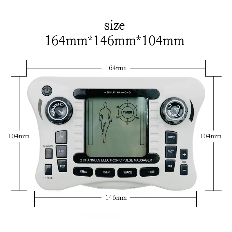 Mesin pemijat lemak Digital, pembakar lemak, mesin fisioterapi frekuensi Digital, Stimulator otot 12 Mode, pemijat Nadi elektronik