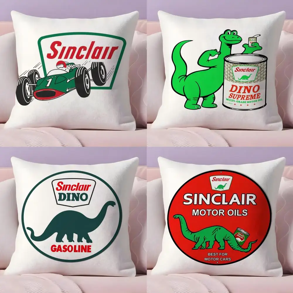 Sinclair Motor Oil Cushion Cover Plush Fabric Soft Double-Sided Printed Invisible Zipper Sofa Pillow Case Home Decor