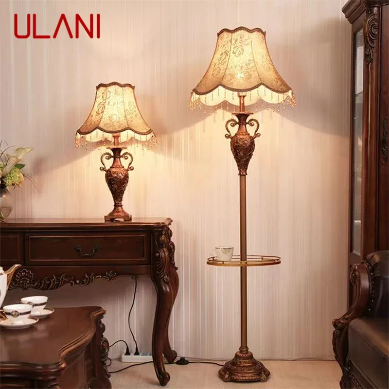 ULANI European Floor lamp Luxurious Living Room Bedroom Study Villa Hotels LED Retro Creativity Floor lamp Next To Sofa