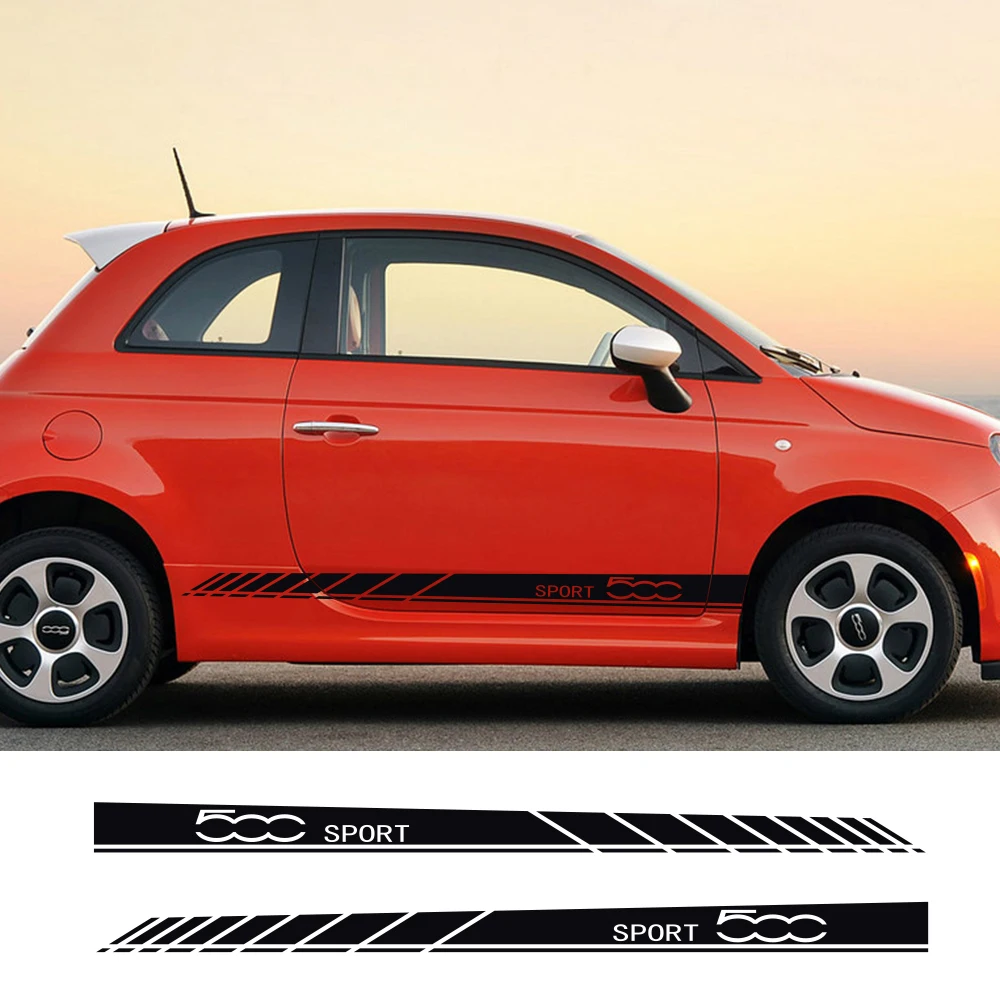2 pezzi strisce laterali auto adesivi per 500 500X 500C 500E Prezzo auto pellicola in vinile decalcomanie styling fai da te decorazione accessori tuning