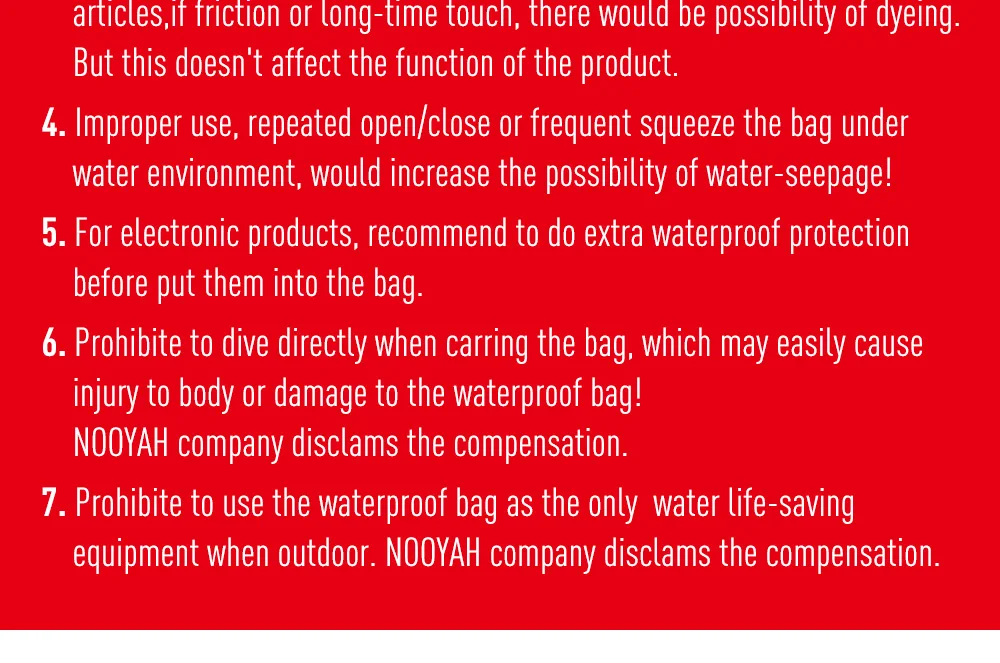 NOOYAH Waterproof Dry Bag IPX8 Roll-Top Closure Waterproof Backpack Fishing Bag Double Layer Rucksack Outdoor Sport Dry Backpack