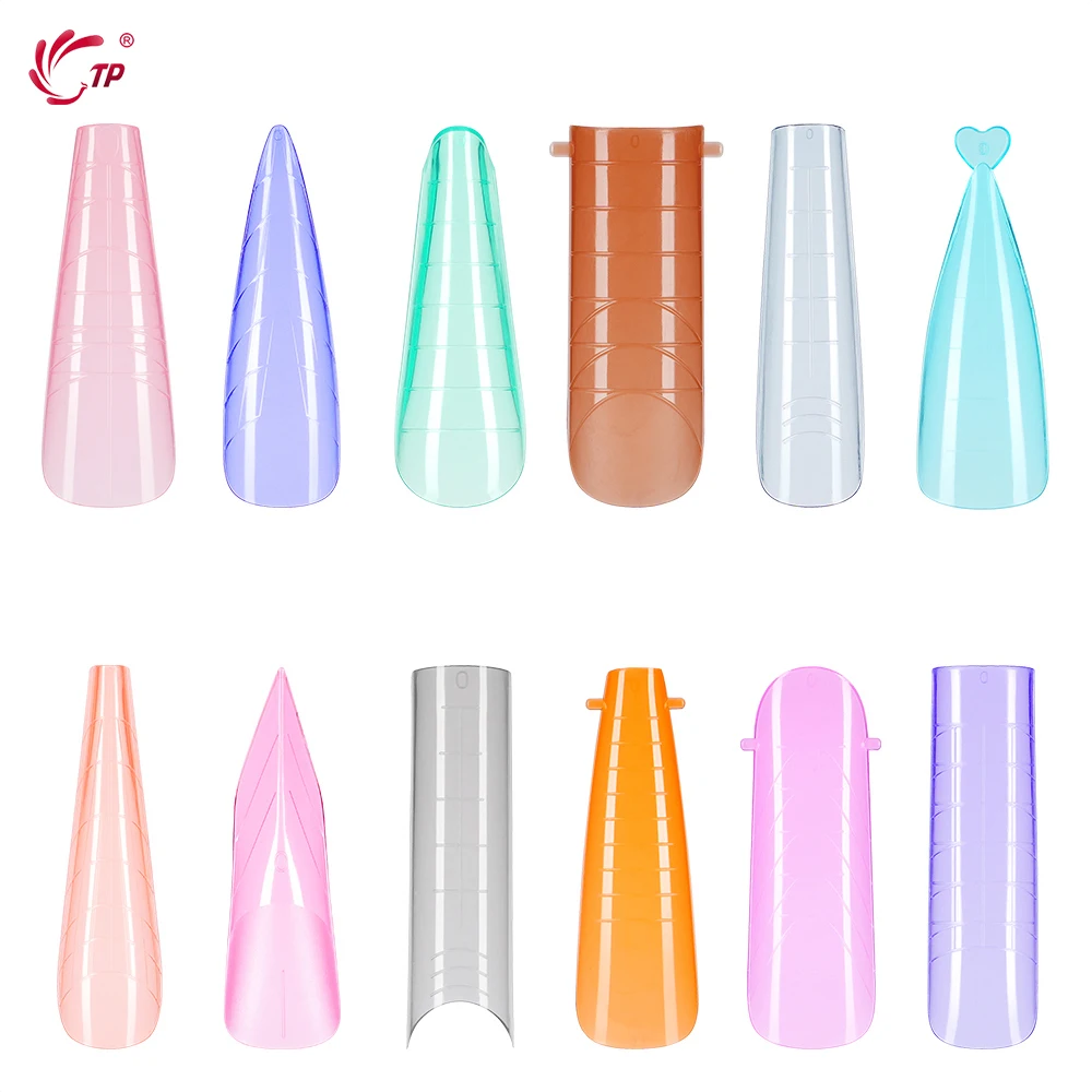 TP 292pcs/box Nail Dual Form Set Colorful Acrylic Extension Nails Forms False Nail Tips Poly Nail Gel Mold Full Cover Top Forms
