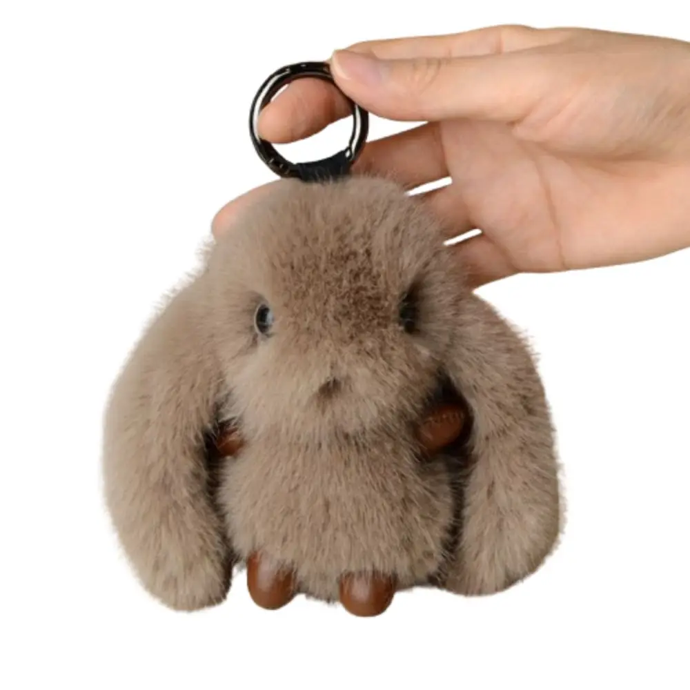 

Stuffed Animal Fluffy Rabbit Keychain Pompom Bag Charm Bunny Stuffed Keyring Kawaii Plush Doll Plush Bunny Pendant Jewelry Gift