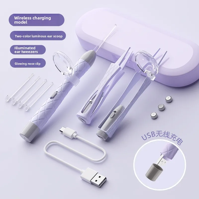 

Soft-Tip LED Lighted Ear Pick Set, Safe Ear Wax Removal Kit with Illuminated Scoop & Tweezers, Gentle Ear Cleaner for Home Use