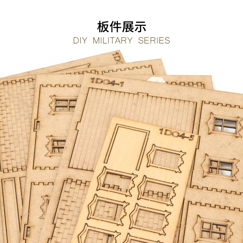1/72 ロシアの2階建て住宅建設シーン木製組み立てモデル装飾DIY手作りギフト