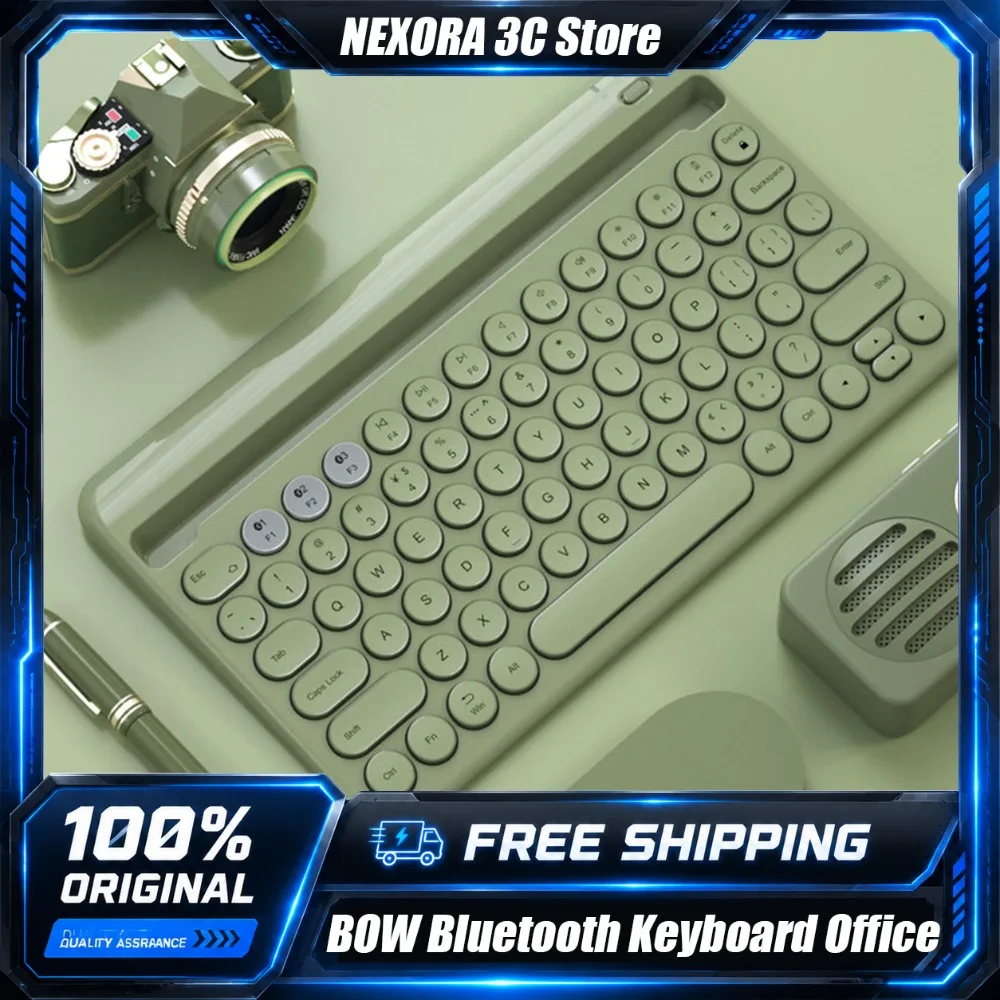 BOW Bluetooth Keyboard Wireless Rechargeable Ultra-Slim Silent Keyboard for iPad MatePad Tablet Phone Laptop Android iOS Office