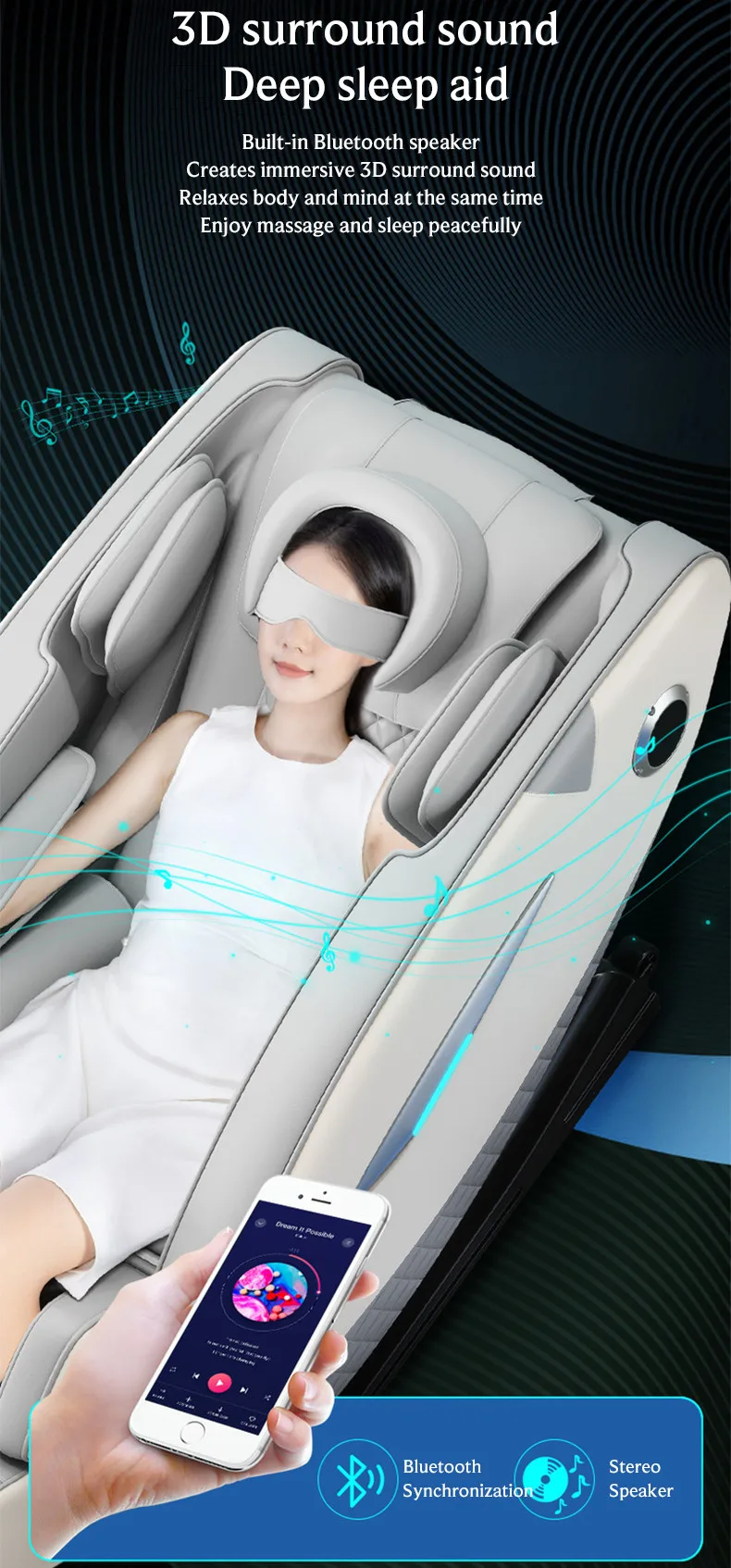 كرسي تدليك استرخاء 4D لكامل الجسم 2025 بدون جاذبية SL-Track كراسي تدليك شياتسو مع سمّاعات بلوتوث AI Contr