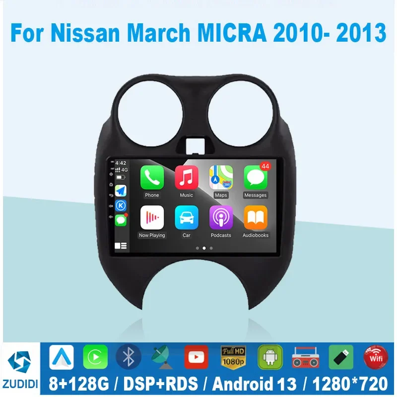 

9" 2din Car Radio Multimedia Android For Nissan March Micra 2010 2011 2012 2013 Bluetooth GPS Navi Touch Screen Car Stereo