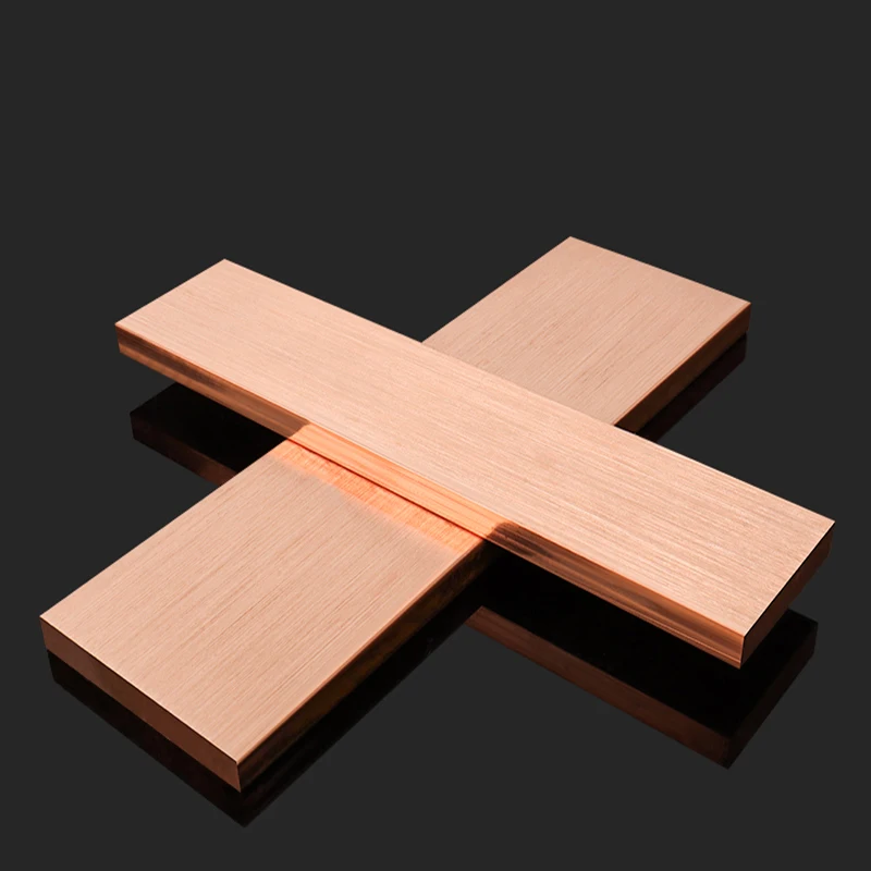 T2 Purple Copper Flat Strip Pure Red Copper Plate Copper Busbar Length: 200mm Thickness: 10mm 12mm~45mm