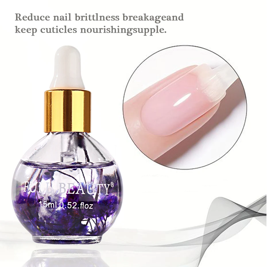 15ml Nail Cuticle Oil Dried Flower Scented Nutritional Oil Moisturizes Strengthens Nails And Cuticles Protector Finger Nail Care