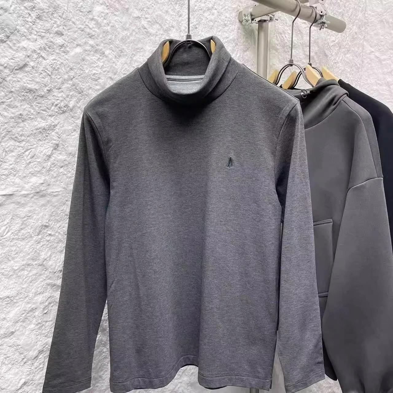 

BC осень и зима, новый стиль старых денег, мужская мода, повседневная водолазка с длинными рукавами, однотонная рубашка, футболка