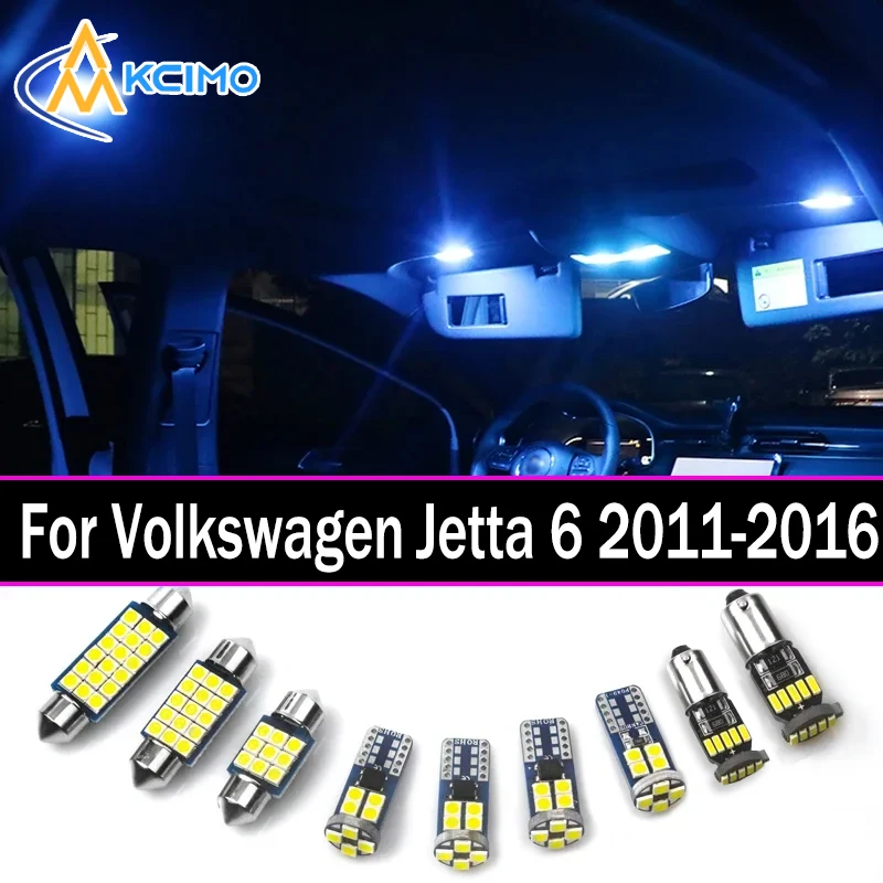 

Внутренние потолочные лампы Canbus для Volkswagen Jetta 6 MK6 2011-2016, светодиодный автомобильный салон, карта, комплект освещения багажника