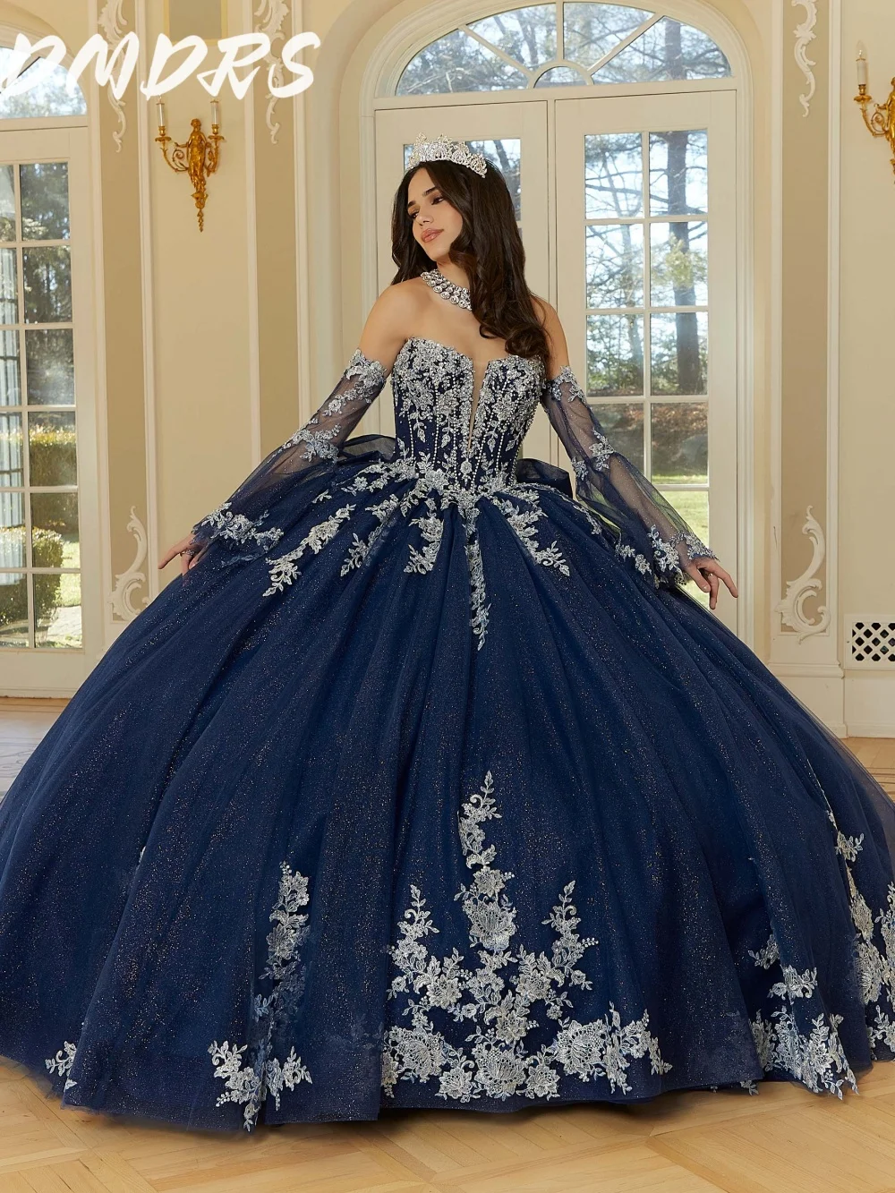 Очаровательное платье Quinceanera с открытыми плечами, элегантное вечернее платье с аппликацией, классическое блестящее бальное платье Sweet 16, вечернее платье