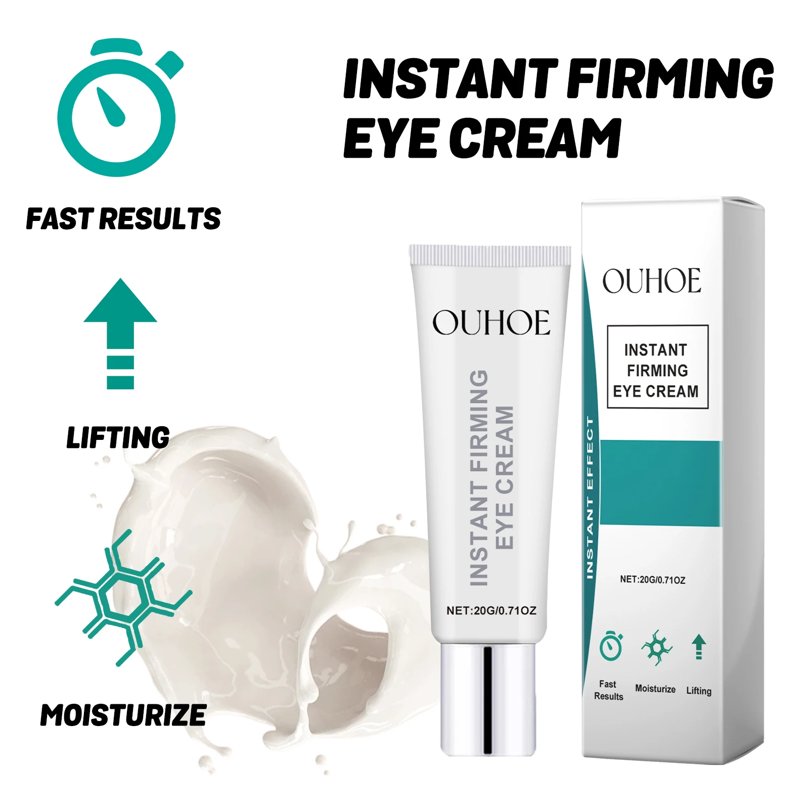 Crème raffermissante pour les yeux, traitement hydratant autour de la zone des yeux pour réduire l'apparence des ridules et des cernes