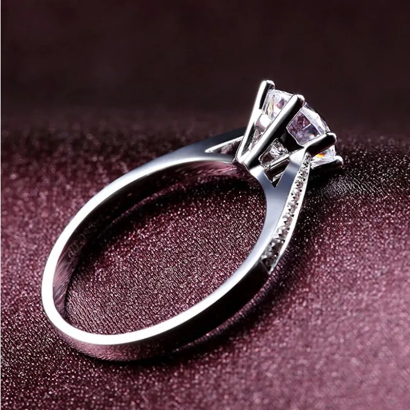 1 Ct Round Cut CZ Solitaire Engagement Wedding Ring for Women Girl Size 4-9