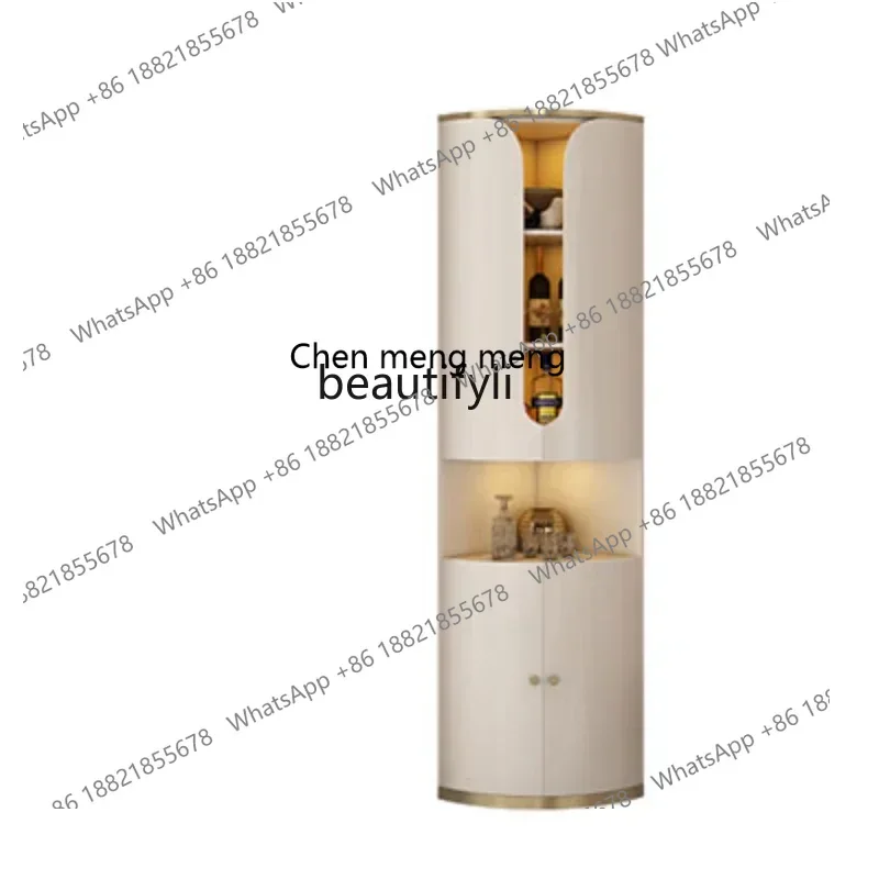 

X Italian-Style Light Luxury Corner Solid Wood Display Wine Cabinet Modern Minimalist 3-Corner Storage Wall Decoration Cloakroom