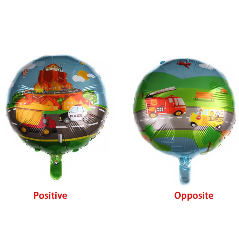 10pcs 18inch Cartoon car engineering vehicle Excavator aluminum foil balloon kids birthday gifts supplies party decoration