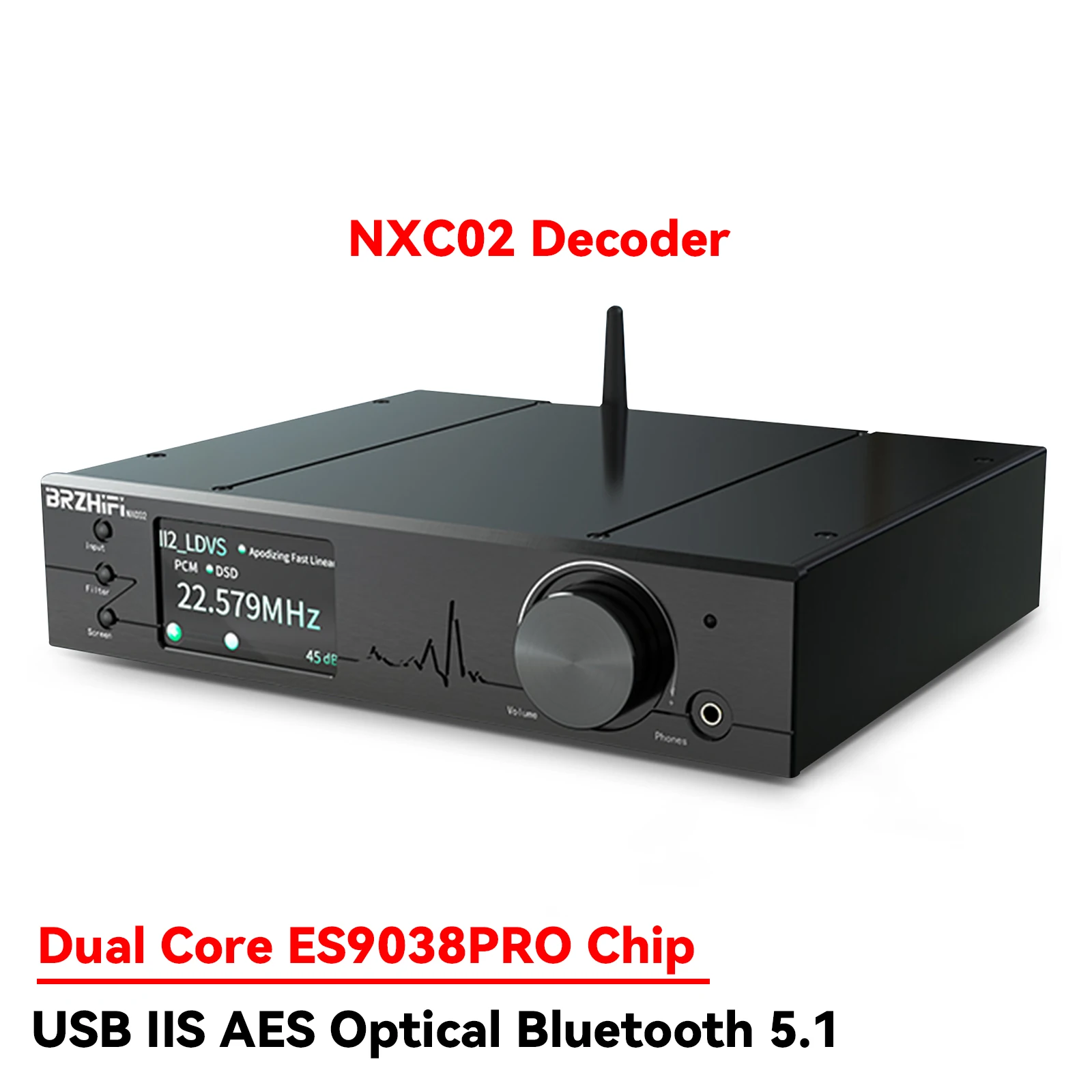 AMXEKR NXC02 двухъядерный ES9038PRO цифровой аудио HIFI аудиофил декодер USB IIS AES оптический Bluetooth 5,1