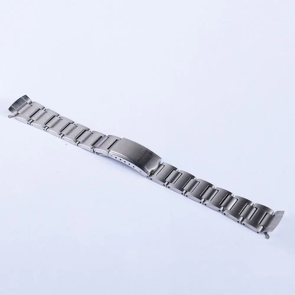 Correa de reloj curvada hueca de acero Vintage de 19mm, apta para SKX 6139-6002 6000 6001, reloj chrono