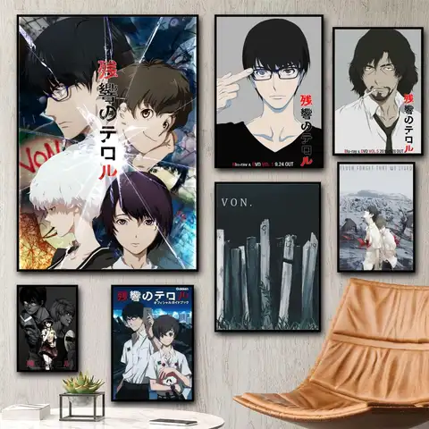 Zankyou no Terror Anime Gemälde HD Poster Wohnzimmer Schlafzimmer Bar ästhetische Dekoration