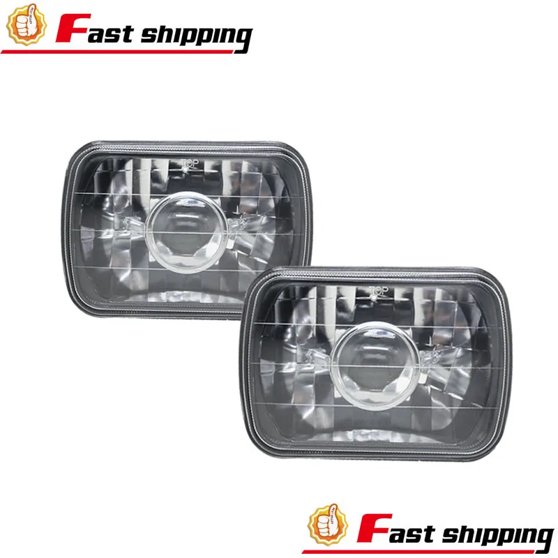 

7X6" 5x7" Inch Headlights Pair Square For Chevy Express Cargo Van 1500 2500 3500