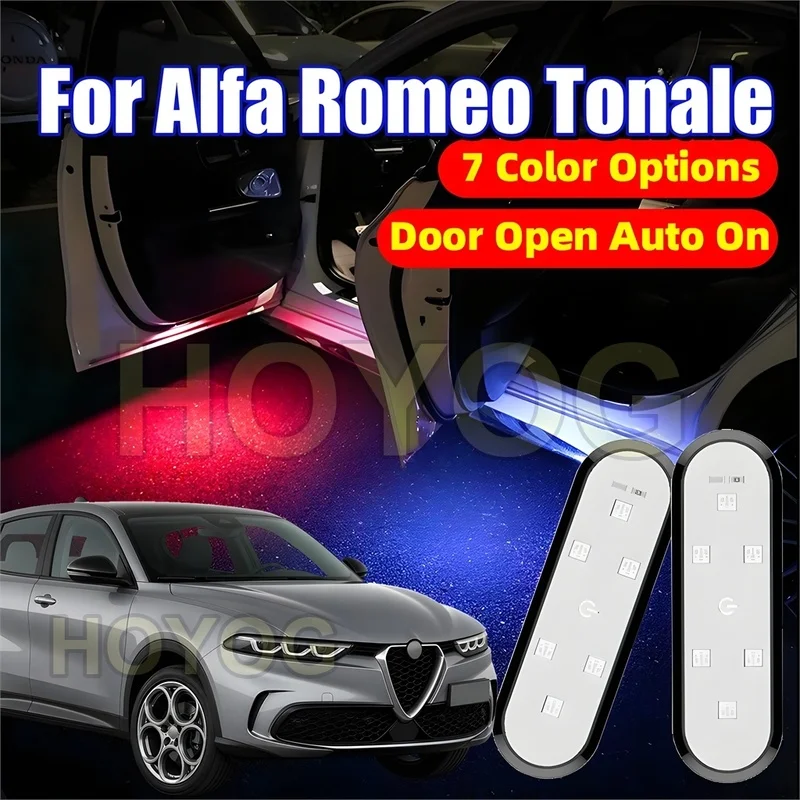 Fit for Alfa Romeo Tonale 2022-2026 USB Rechargeable Wireless Multi-Color Car Door Courtesy Light with No-Drill Installation