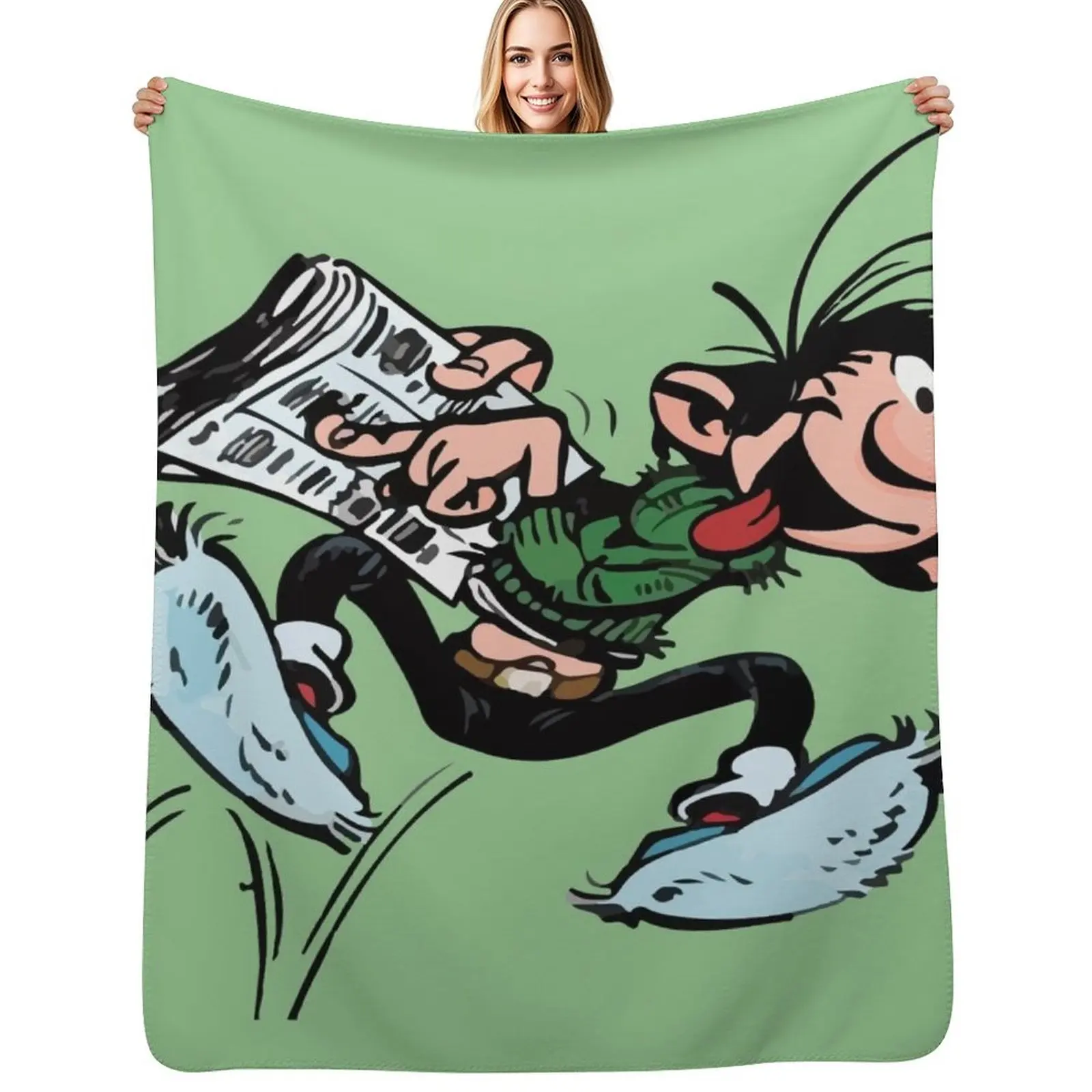 Gaston Goof Newspaper Throw Blanket Cozy Napping Blanket Gift for Mom Dad