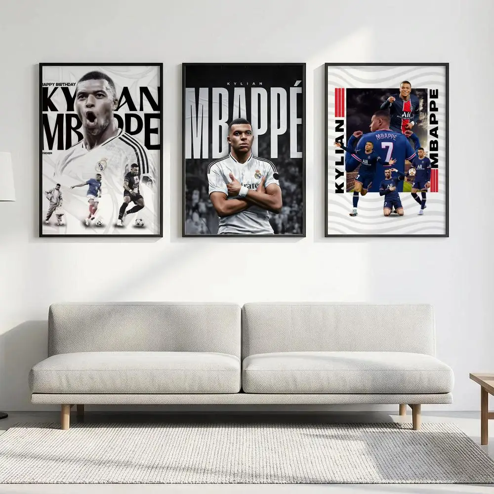 Poster HD art, waterproof, sticky wall, home decoration (living room, bedroom, bar), aesthetic Sports Football  M-MbappeS