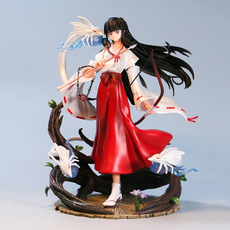 Hot Original Inuyasha Sesshoumaru Anime Gk Pvc Figurines 1/7 Fire Phoenix Kikyo Anime Character Model Scene Statue Ornament Gift