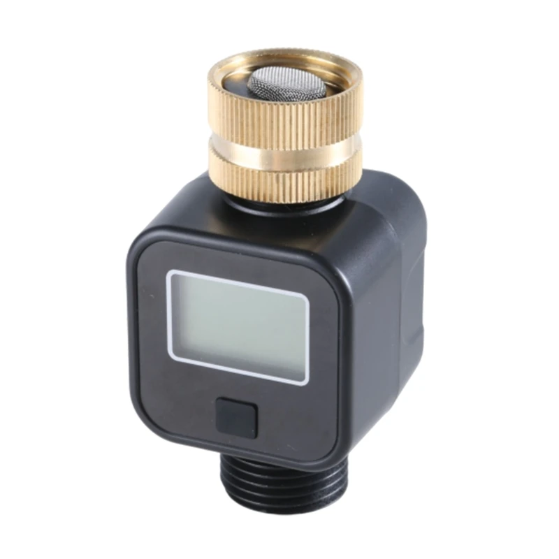 

Water Meter with Brass Inlet 3/4'' Thread Flowmeter IP55 Waterproof Measure Gallon/Liter Consumption and Rate