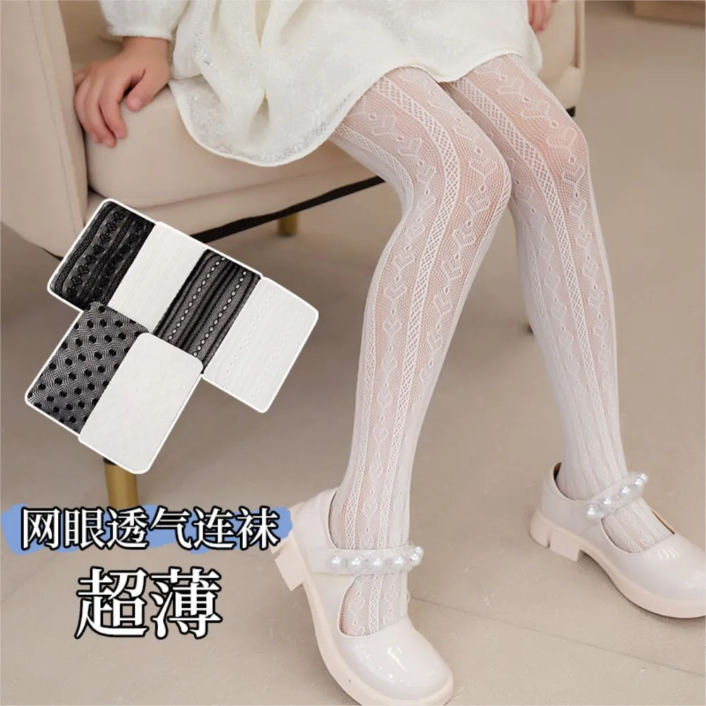 

Thin type of lolita tights girls stockings summer children pantyhose white lace princess baby mosquito net stocking