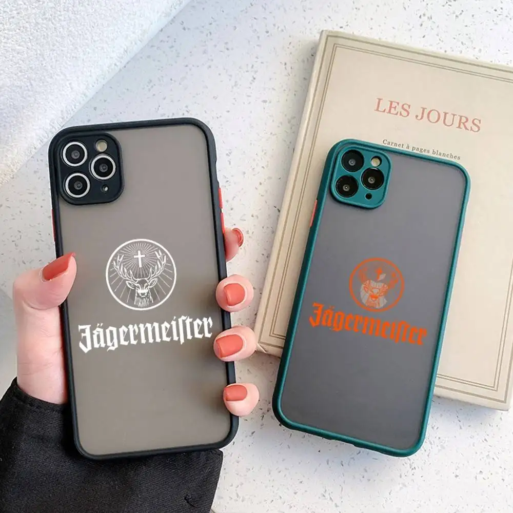 Funda de teléfono clásica j-jager-meister para IPhone 14 11 12 13 Mini Pro Max 8 7 Plus X XR XS MAX cubierta mate translúcida