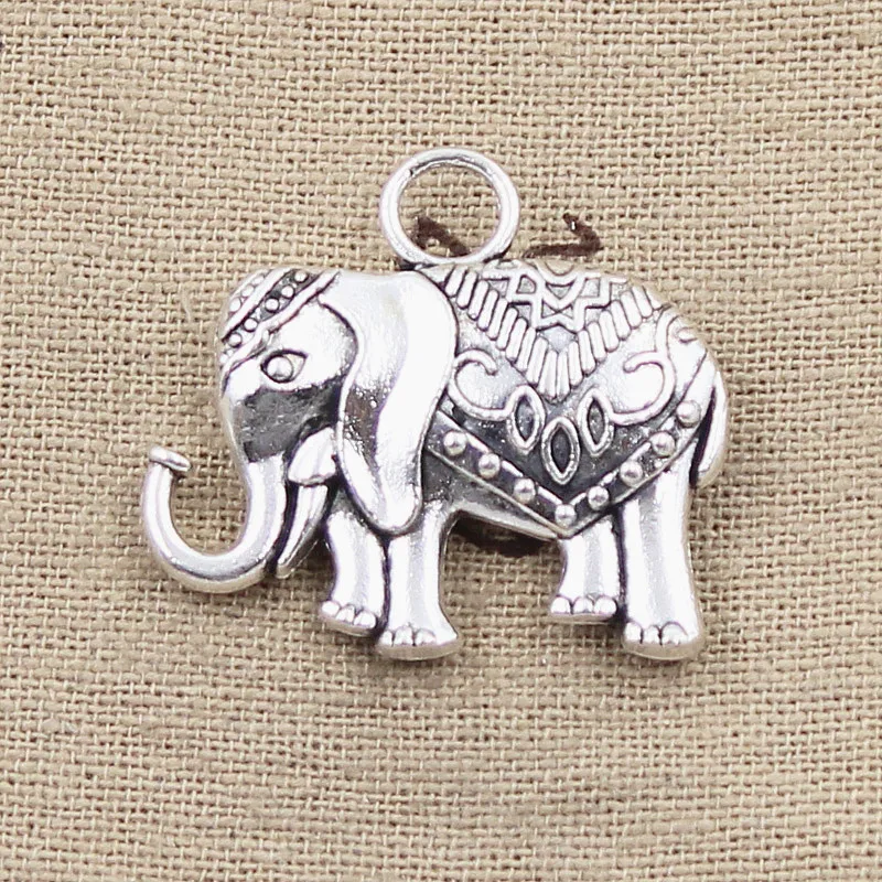 2pcs Charms 3D Elephant 28x31mm Tibetan Silver Color Pendants DIY Antique Making Handmade DIY Findings Crafts Jewelry