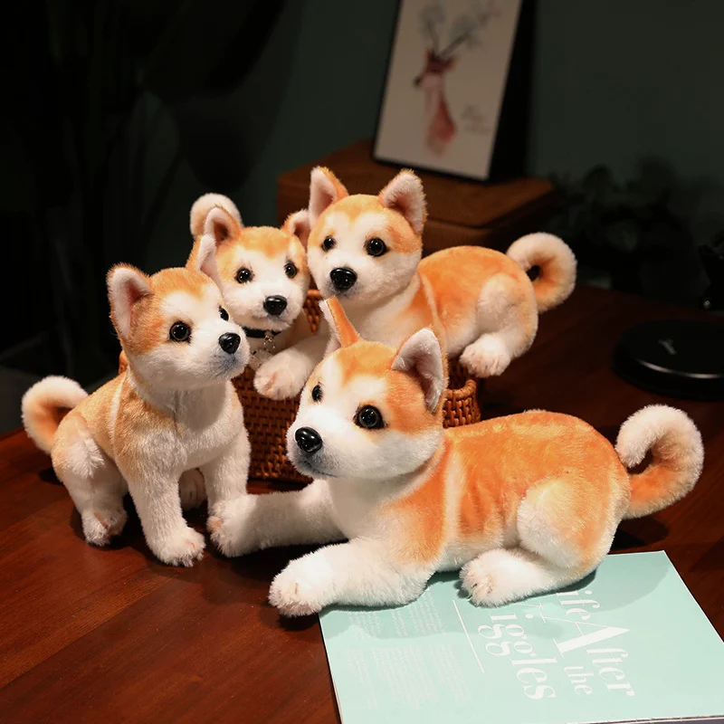 Juguetes de peluche de simulación de perro Akita para niños, decoración del hogar, lindos muñecos de animales Shiba Inu, almohada suave Real, regalo para niños, 32cm