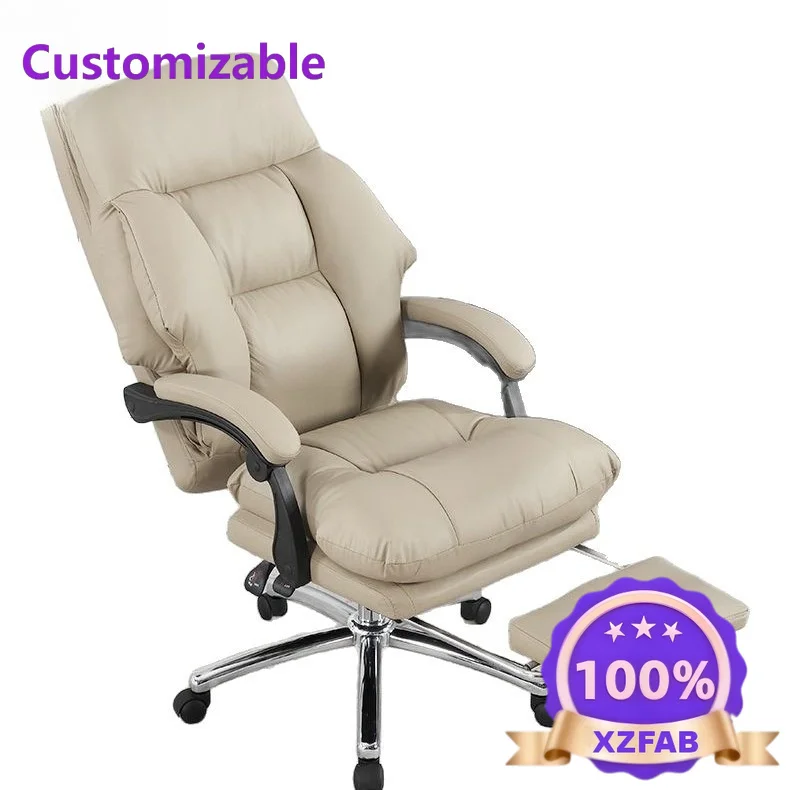 Factory Direct 2026 new computer chair leather first layer cowhide home office chair reclining comfortable sedentary  chair