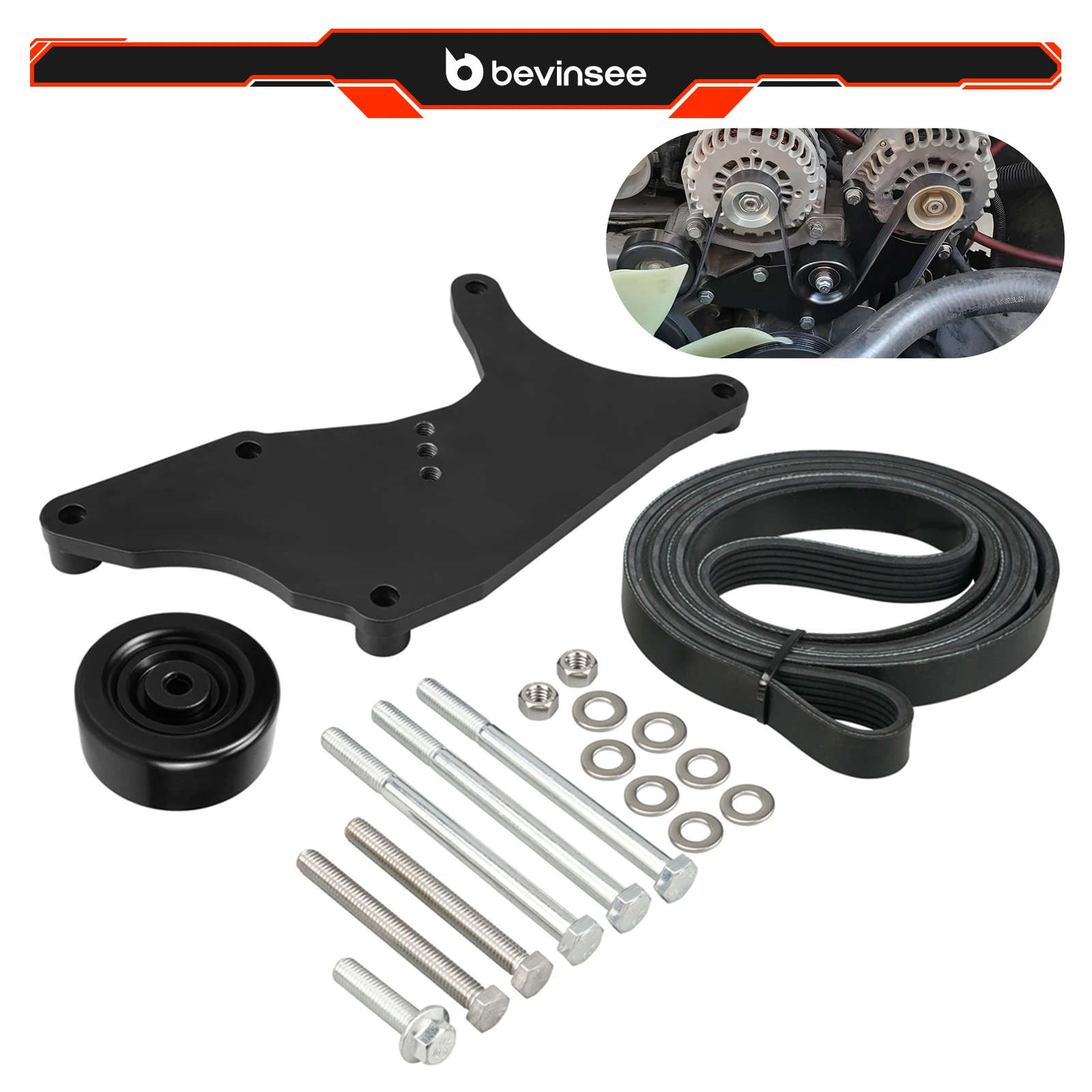 

For LS Dual Alternator Bracket Kit, for GM Trucks SUV 4.8 5.3 6.0 6.2L V8 Vortec Engine, for Chevy Tahoe, for GMC Yukon