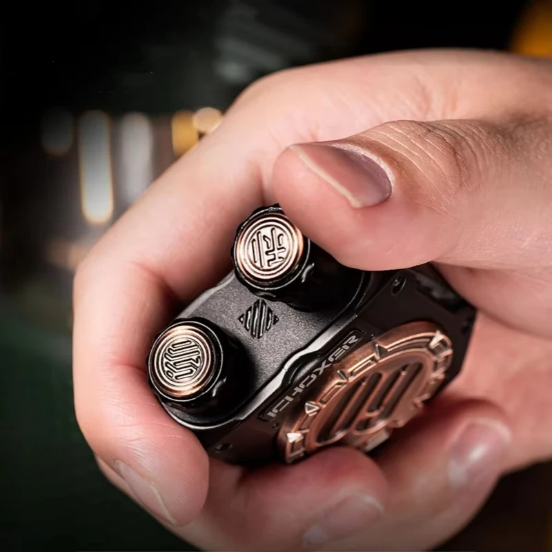 Nouveau bouton à cliquet de liaison à Double colonne, décompression de pièce de monnaie, Fidget Spinner, curseur de poussée en métal, soulagement du Stress, jouet lumineux EDC, cadeau