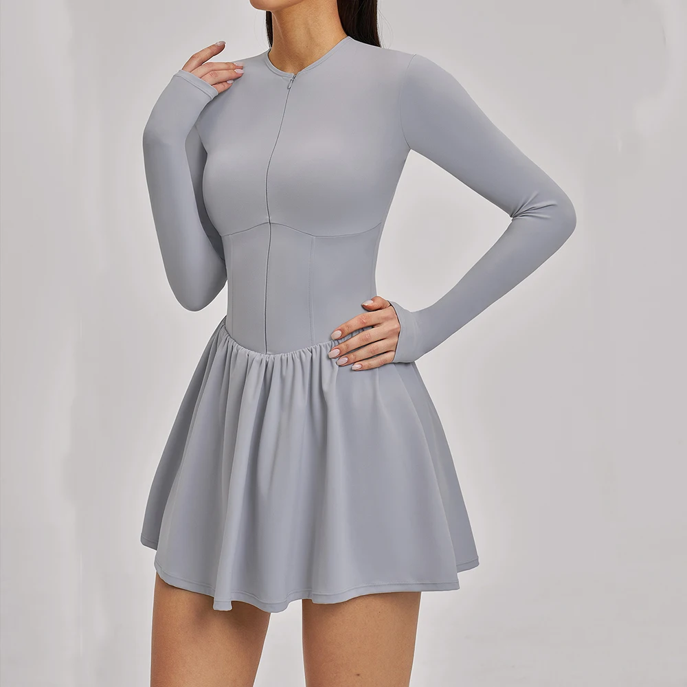 

Женский спортивный комбинезон для йоги с молнией, длинными рукавами, для тренировок в зале, высокоинтенсивных занятий фитнесом, цельный облегающий костюм