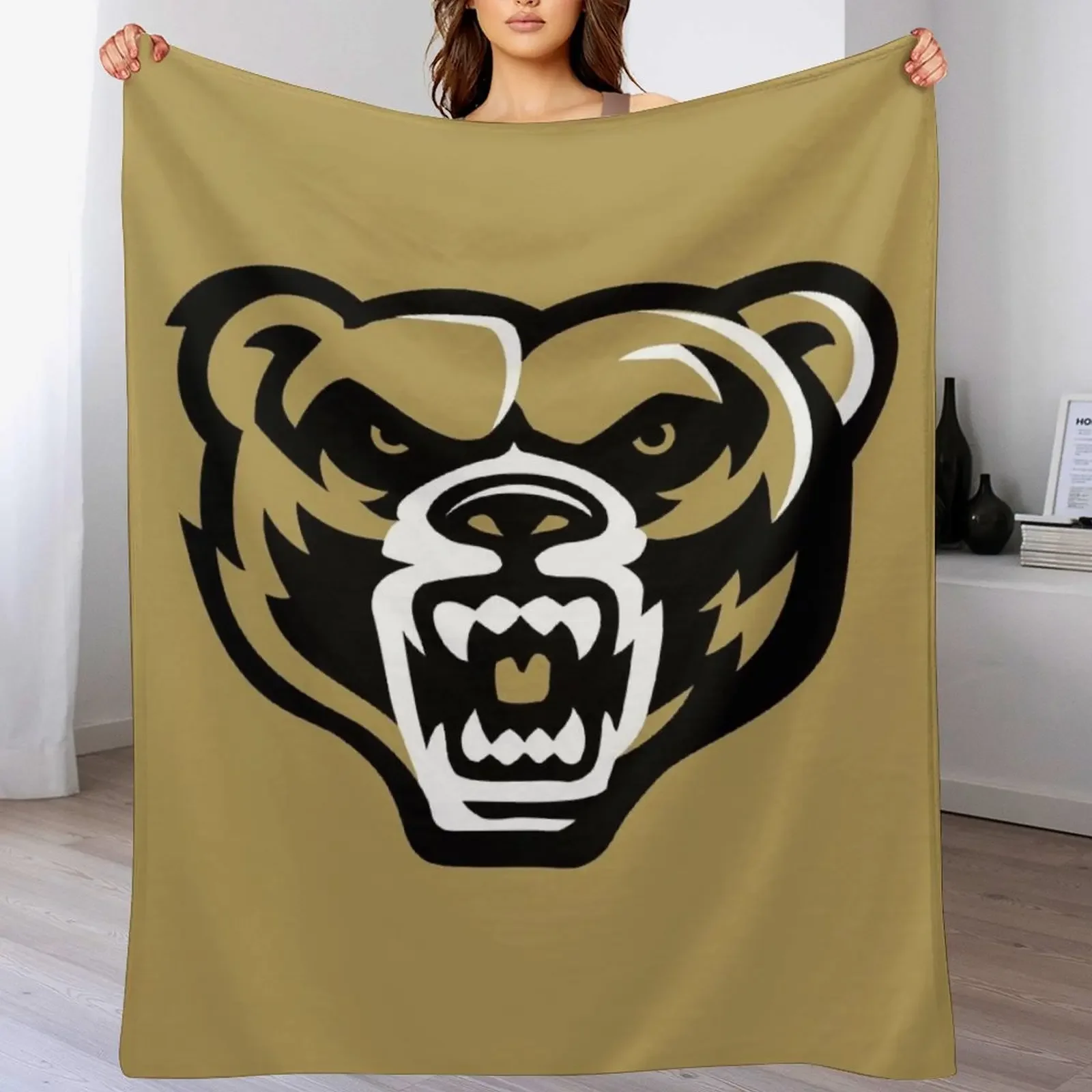 Oakland Golden Grizzlies Throw Blanket Soft Comfort Blanket for Reading Watching TV