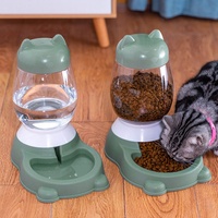 Dog Cat Automatic Feeders Water and Food Feeder Drinking Waterer Fountain Bottle Feeding Dispenser Bowl 2.2L Large Capacity