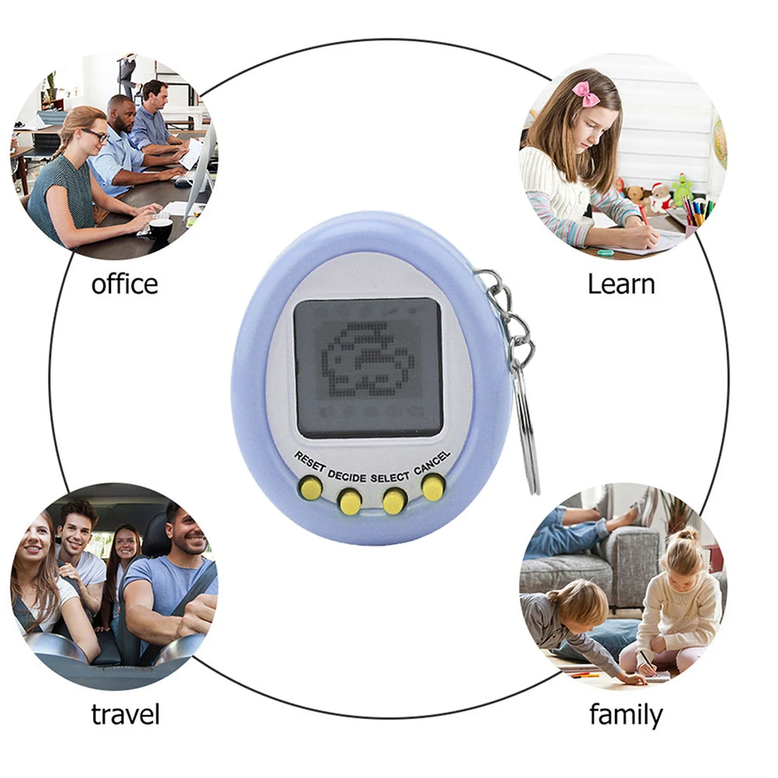 2PCS Macaron Mini Elektronische Haustier Maschine Virtuelle Haustier Tamagotchi Spielzeug Mit Schlüsselring Virtuelle Cyber Spielzeug Für Kinder Geburtstag Geschenke