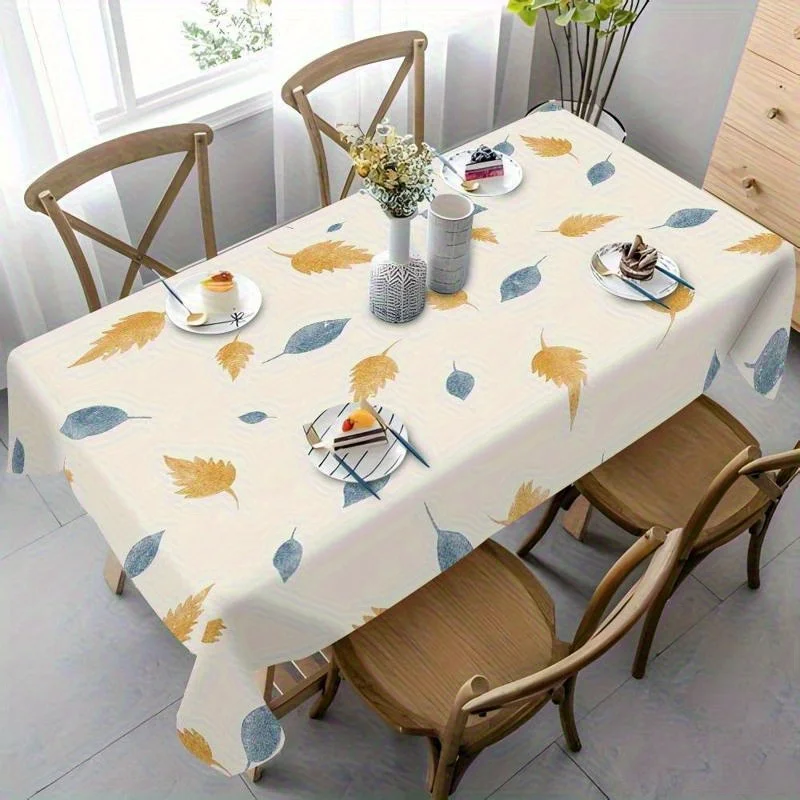 1pc Soft Fashionable And Beautiful, Fresh Leaf Pattern Printed Tablecloth, Rectangular Tablecloth, Outdoor Party Tablecloth Colorful Tablecloth Suitable for Hotel Kitchen Restaurant Tablecloth Activity Celebration Tablecloth