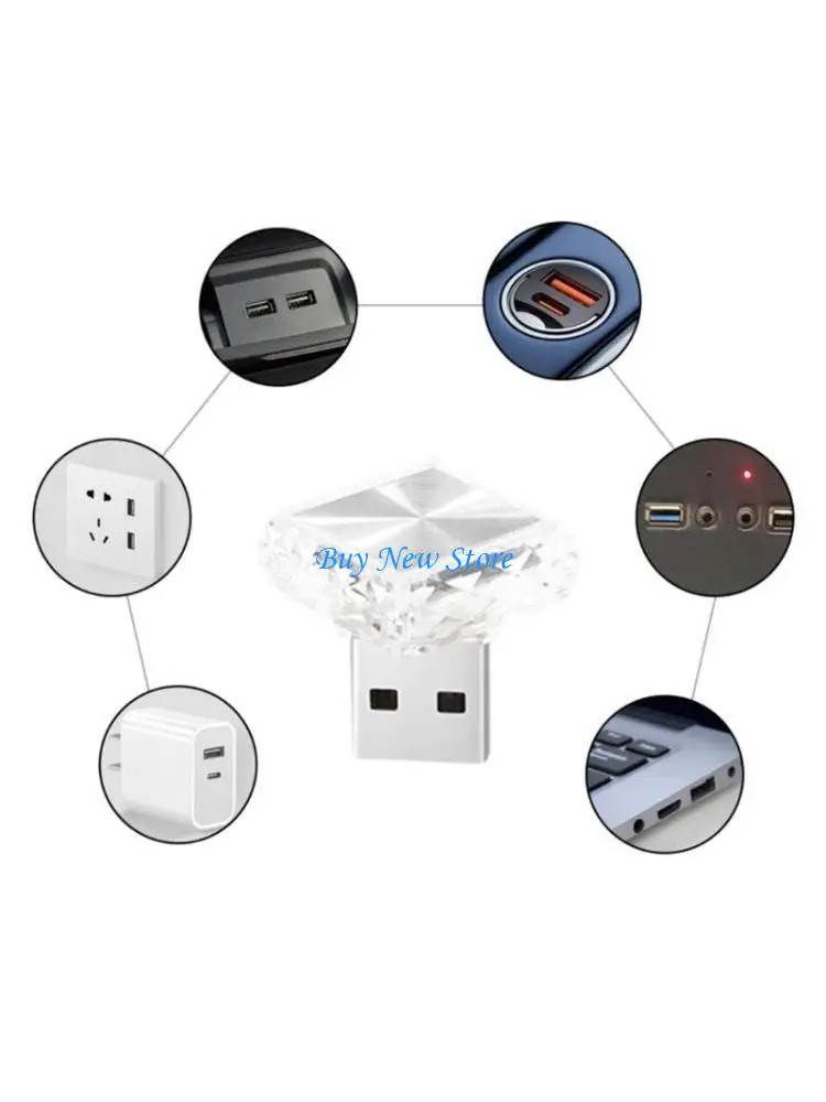 

20CE Car Interior USB LED Mood Light Touch Control Night Lamp with 6 Color 4 Modes