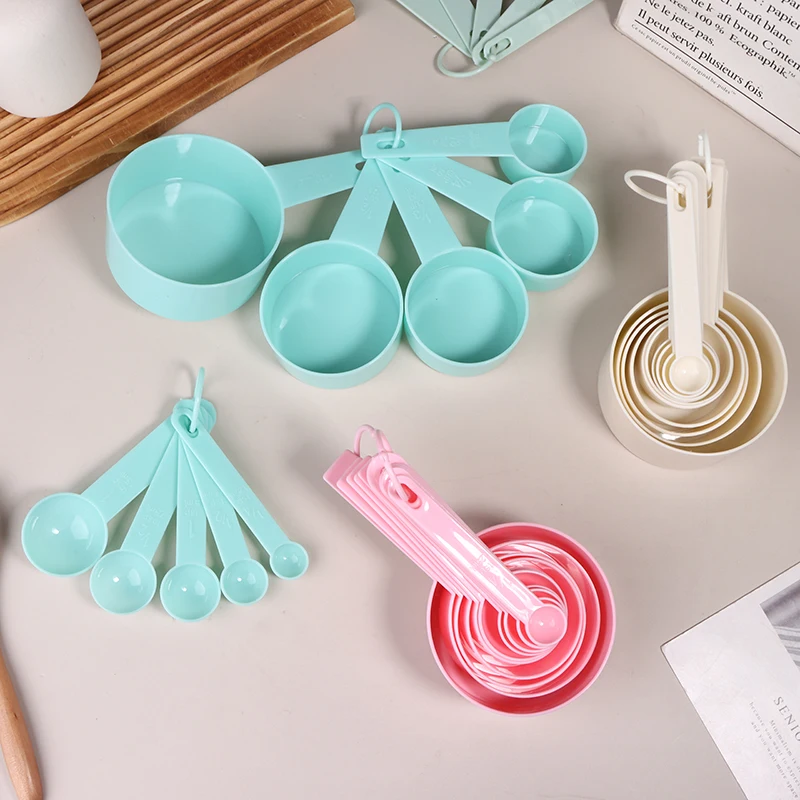 10Pcs/set Plastic Measuring Spoons Stackable Teaspoon Sugar Scoop Cake Baking Flour Measuring Cups Kitchen Gadgets