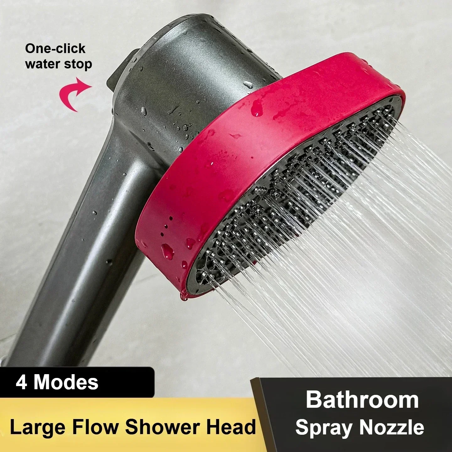 360° Rotation 13CM Big Panel Large Flow Shower Head 4 Modes High Pressure Water Saving Filter Spray Nozzle Bathroom Accessories