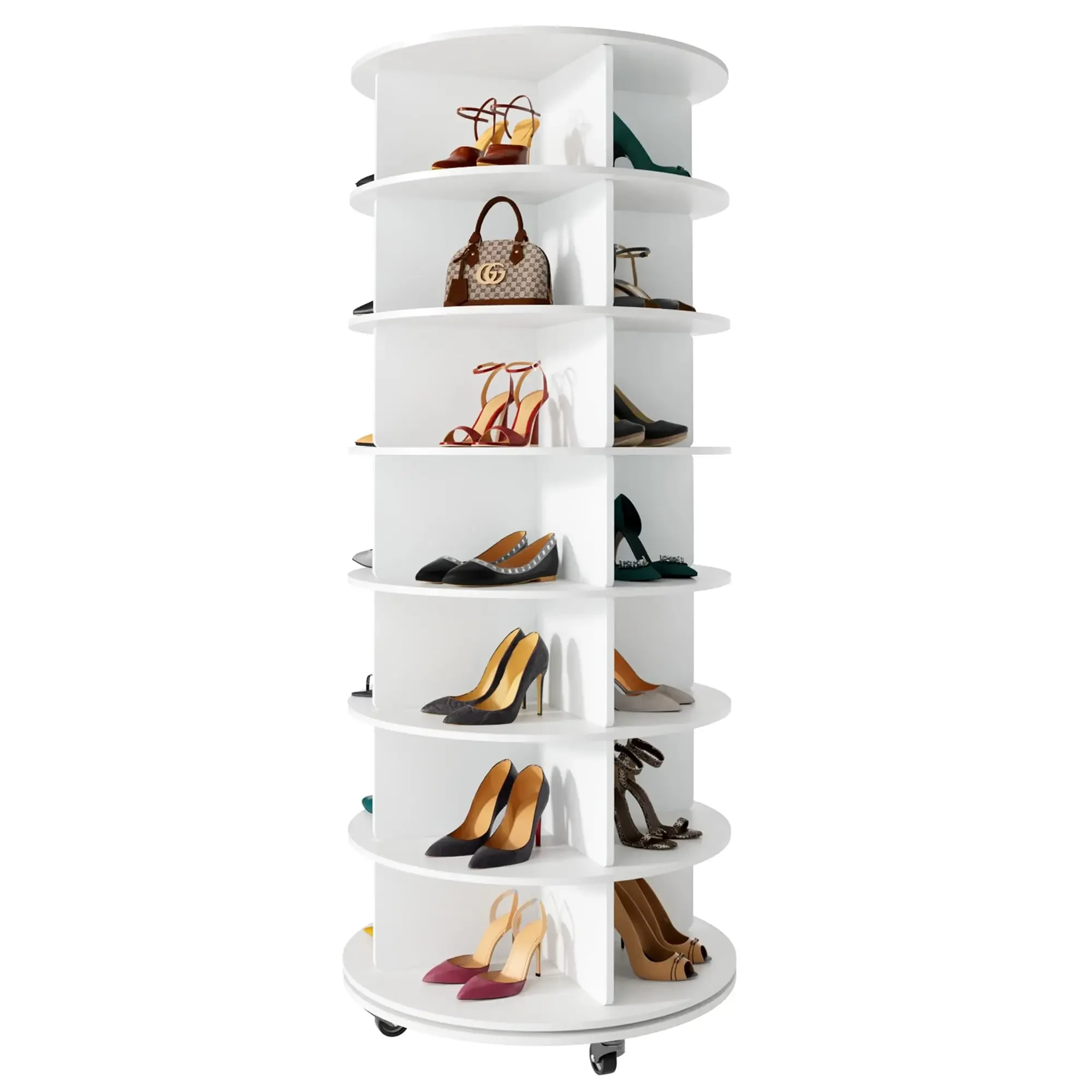 Rotating shoe rack 360 degree multi-functional home flip telescopic built-in rack shoe cabinet multi-layer shoe rack