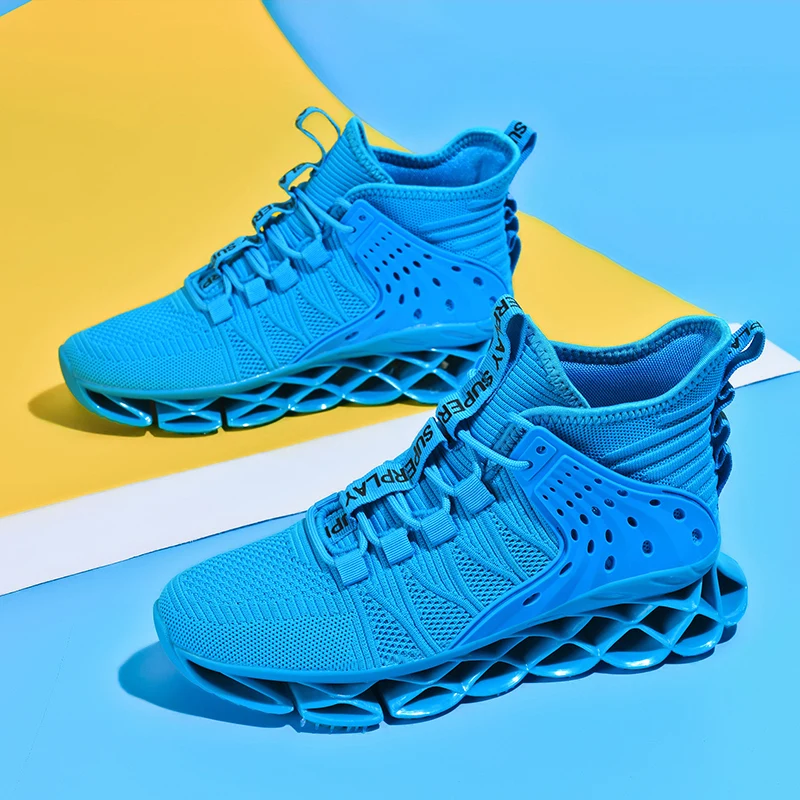 

Fashion Mens Yellow Blue Running Shoes Breathable Mesh Male Sport Runner Training Sneakers Non-slip Jogging Shoes for Boy