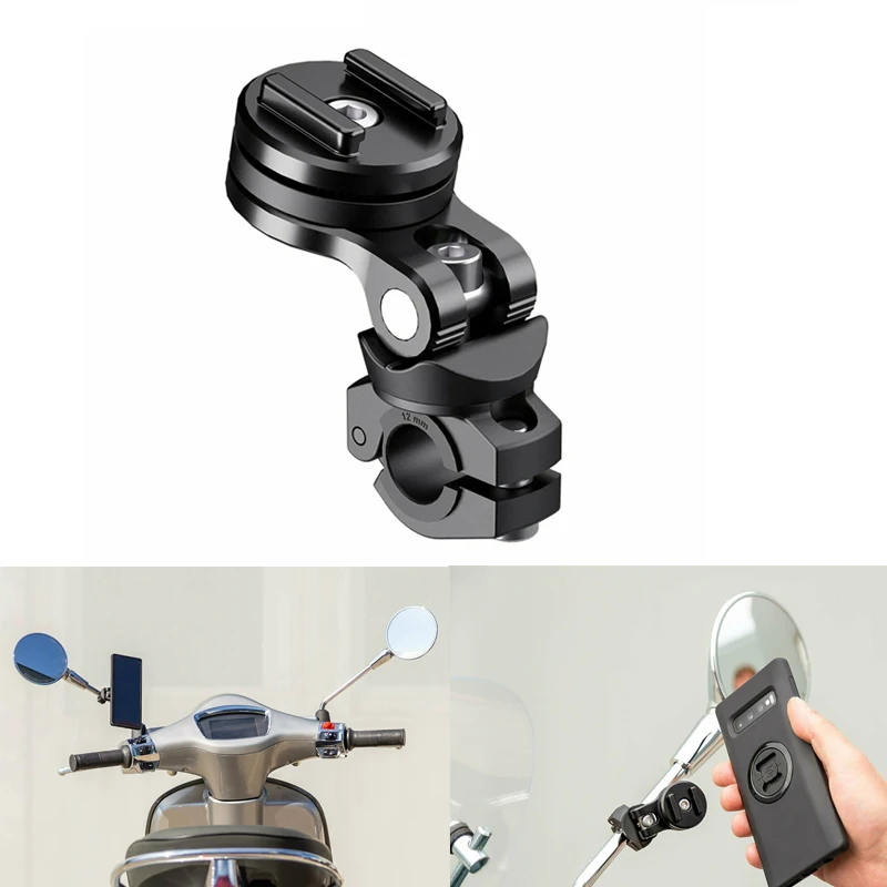 Mirror Mount Pro Motorcycle Scooter for Vespa PIAGGIO Django Yamaha 125 MT09 for Mobile Smartphone Mirror Phone Holder for Moto