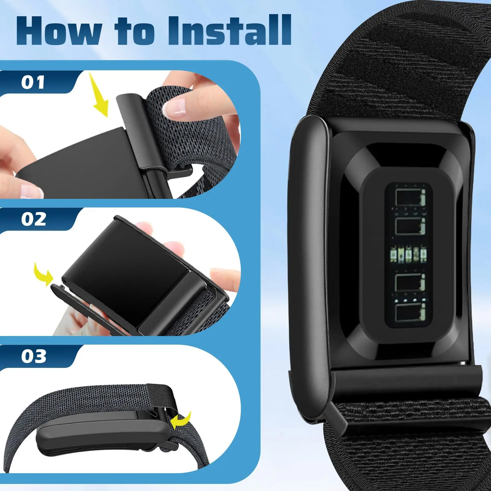 Picture 4: Replacement Nylon Bicep Bands for Whoop 5.0 Health,Fitness Activity Tracker Arm & Ankle Fitness Sport Strap for Whoop 5.0